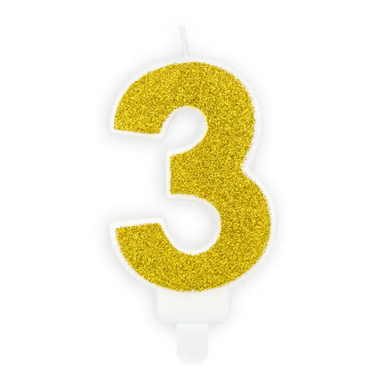 Bougie 3 ans or 7cm
