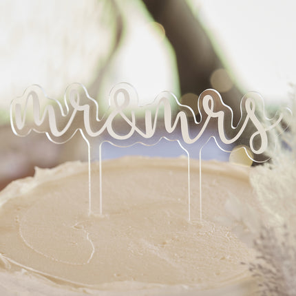 Décor de gâteau Mr&Mrs 11.7cm