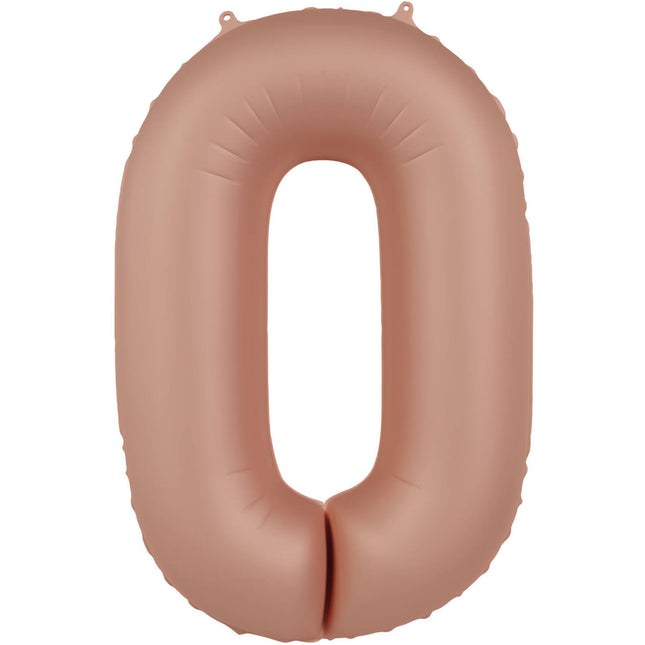 0 Year Figure Balloon Rose Gold Matt 86cm