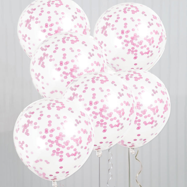 Ballons Confetti Rose 40cm 6pcs