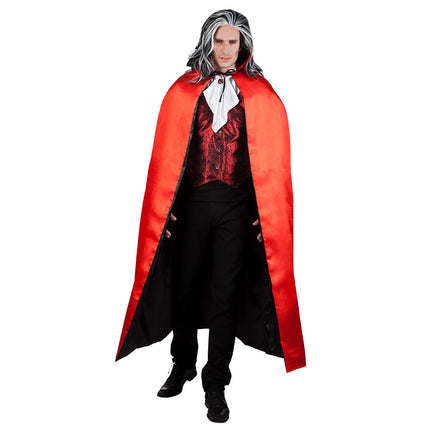 Cape d'Halloween Réversible Rouge Noir 1.5m