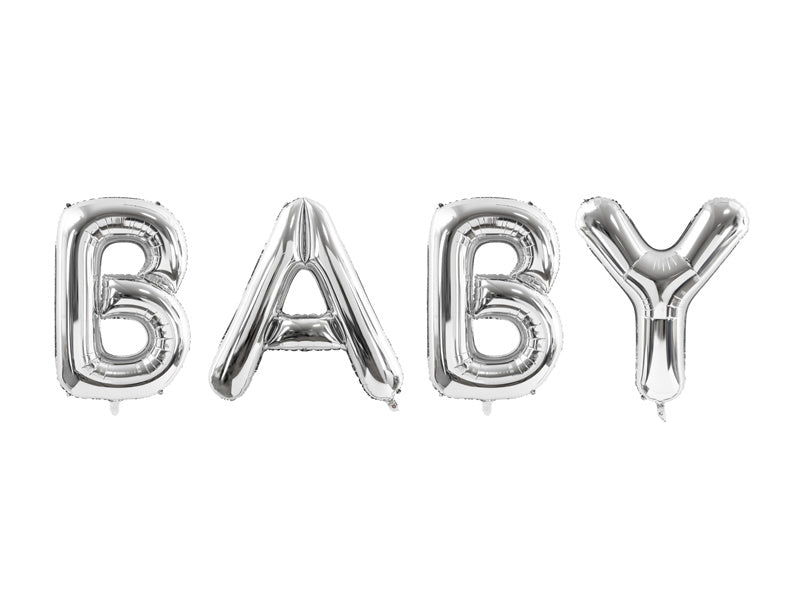 Ensemble de ballons de lettres Baby Silver vides 2.62m