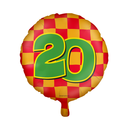 Ballon à l'hélium 20 ans coloré vide 46cm