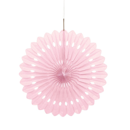 Éventail en papier rose pâle 40 cm