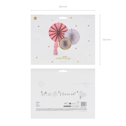 Eventails en papier Fleurs 3pcs