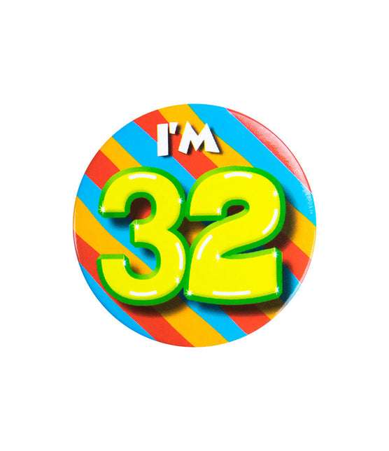 Je suis 32 Bouton 32 ans 5.5cm