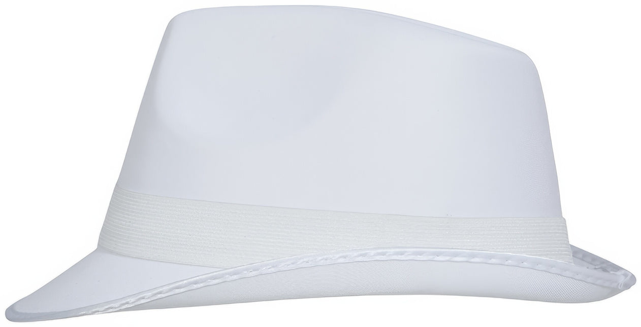 Chapeau de gangster blanc avec bande