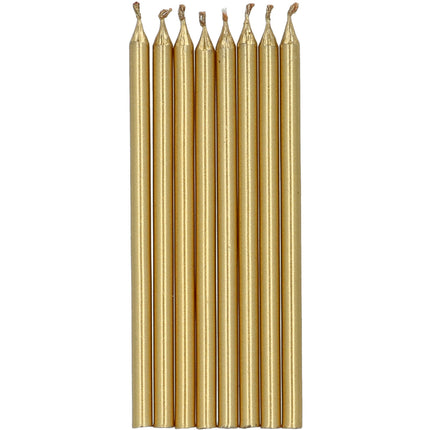 Bougies dorées 10cm 12pcs