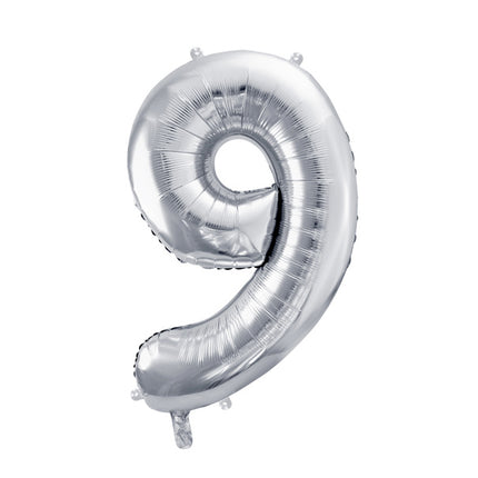 9 Year Figure Balloon Silver Empty 72cm