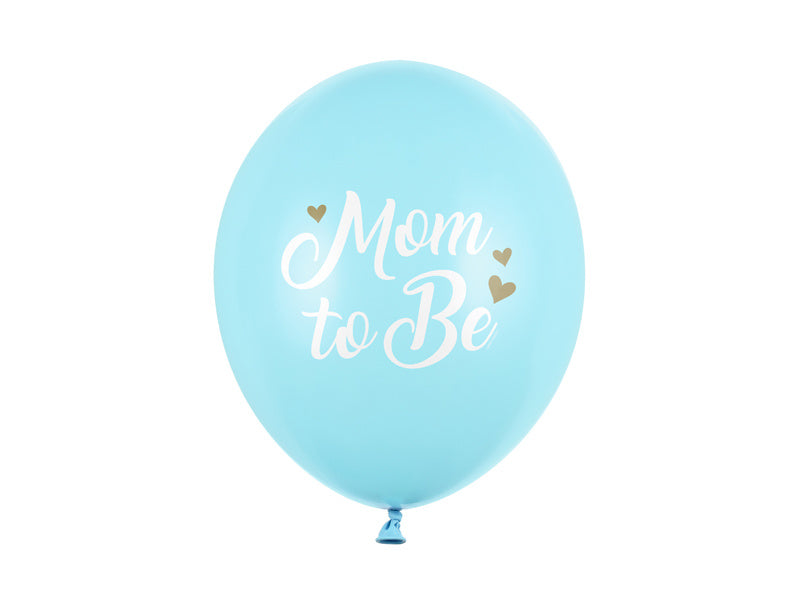 Ballons de baudruche Mom To Be Blue 30cm 6pcs
