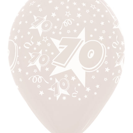 Ballons Number 70 Stars Crystal Clear 30cm 25pcs