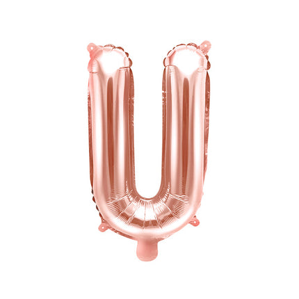 Ballon de baudruche Lettre U Rose Or Vide 35cm