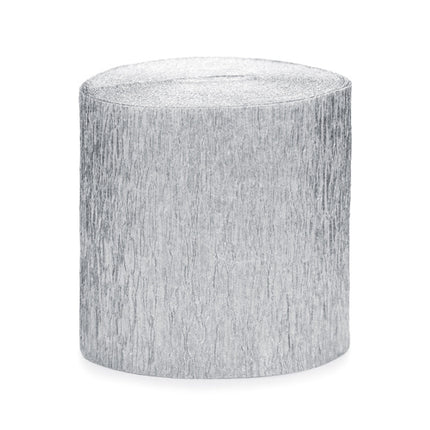 Guirlandes argentées Rouleau de crêpe 5cm 10m 4pcs