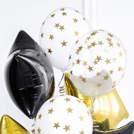 Ballons de baudruche transparents Étoiles d'or Translucide¬†