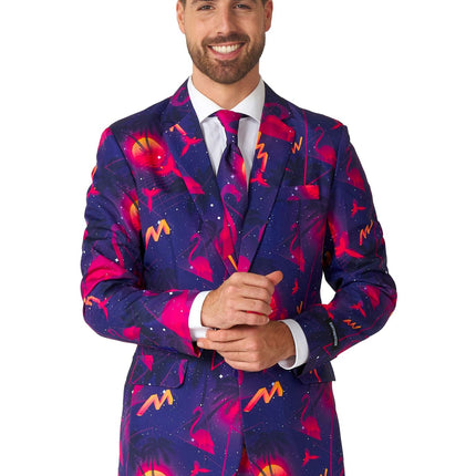 Costume bleu foncé rétro néon Hommes <tc>Suitmeister</tc>