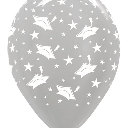 Ballons Chapeaux de Graduation Argent 30cm 25pcs