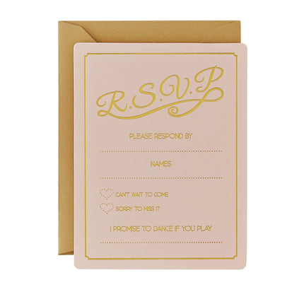Invitations roses R.S.V.P 12.9cm 10pcs