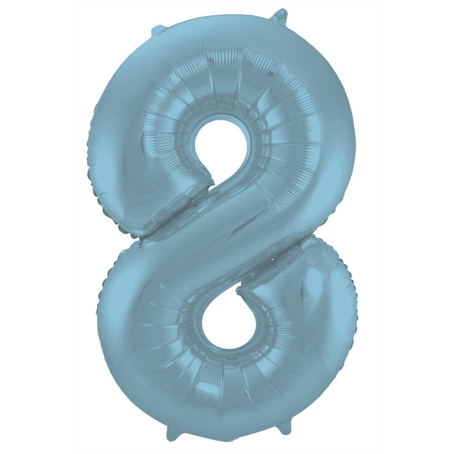 Ballon de baudruche Figure 8 Bleu pastel XL 86cm vide