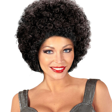 Perruque noire afro unisexe