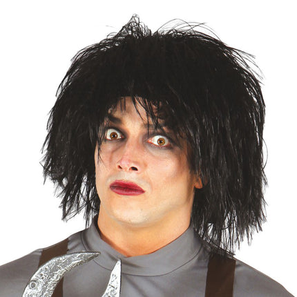 Perruque noire d'Halloween