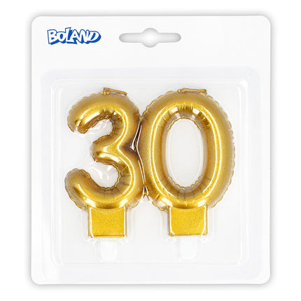 Bougie dorée 30 ans 8cm