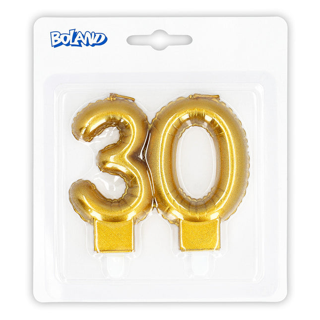 Bougie dorée 30 ans 8cm