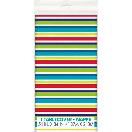 Nappe rayée arc-en-ciel 2.13m