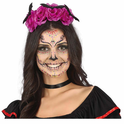 Bandeau d'Halloween Fleurs de chauve-souris