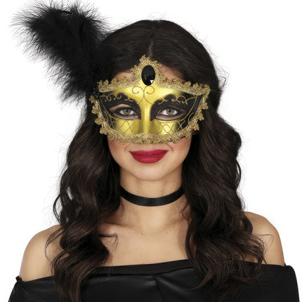 Masque vénitien pour les yeux Or Noir