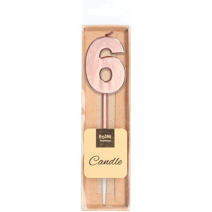 Bougie Figure 6 Rose Gold Metallic 15cm