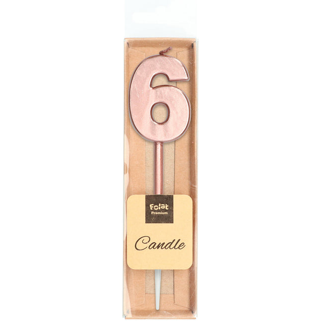 Bougie Figure 6 Rose Gold Metallic 15cm