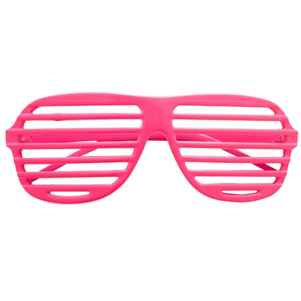 Lunettes rayées rose fluo