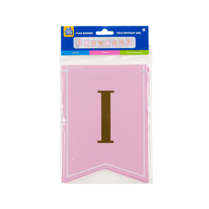1 an de bannière rose