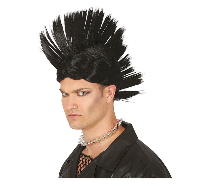 Perruque noire punk