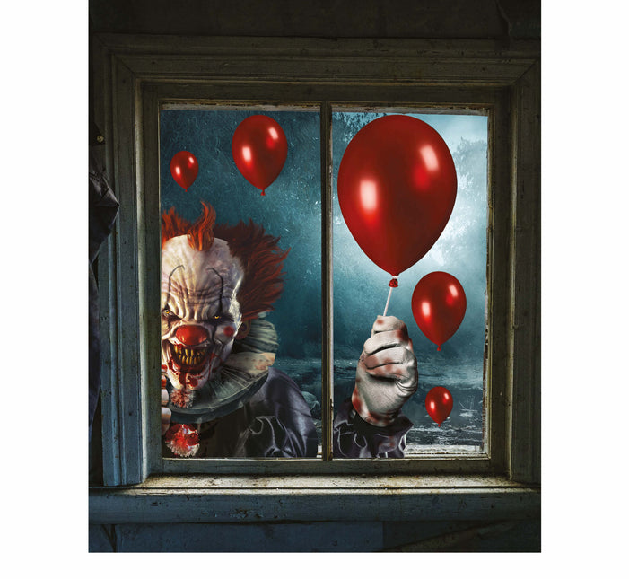 Décoration de fenêtre d'Halloween Clown