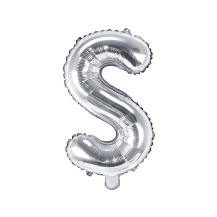 Ballon de baudruche Lettre S Argenté Vide 35cm
