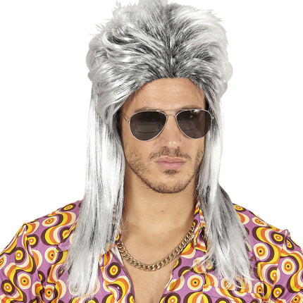 Perruque 80s Aso Long Gris