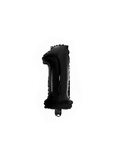 Ballon de baudruche Figure 1 Noir 41cm avec paille