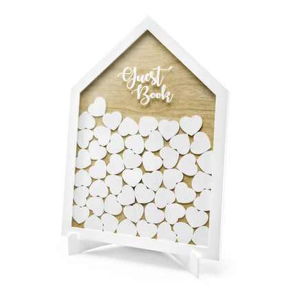 Livre d'or en bois Coeurs 43cm