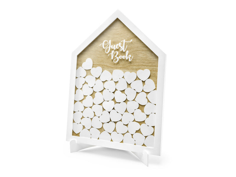 Livre d'or en bois Coeurs 43cm