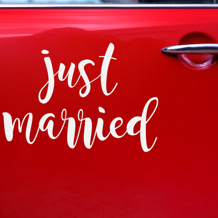 Autocollant pour voiture de mariage Just Married 45cm