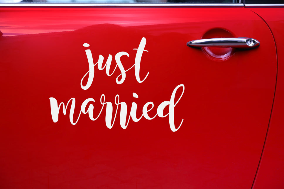 Autocollant pour voiture de mariage Just Married 45cm
