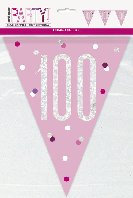 Guirlandes 100 ans rose 2.74m