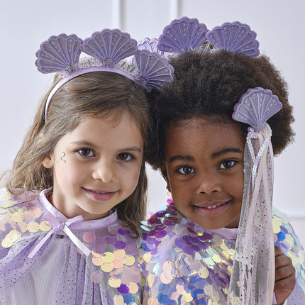 Bandeau de cheveux de sirène Coquillages violets