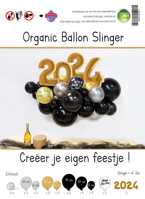 Kit de ballons de baudruche DIY Organic Gold New Year