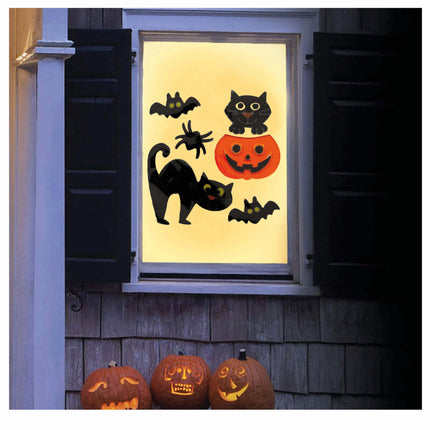Décoration de fenêtre Halloween Animaux