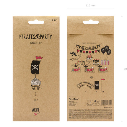 Set de cupcakes Pirate 6pcs