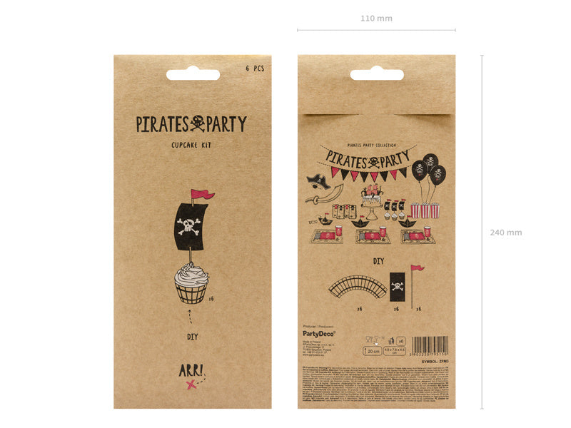 Set de cupcakes Pirate 6pcs