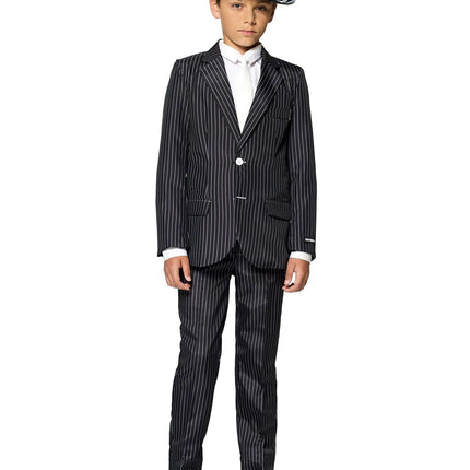 Gangster Pinstripe Black Suit Boy <tc>Suitmeister</tc>