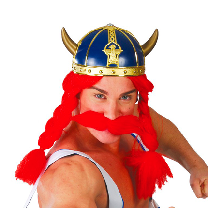 Casque gaulois bleu